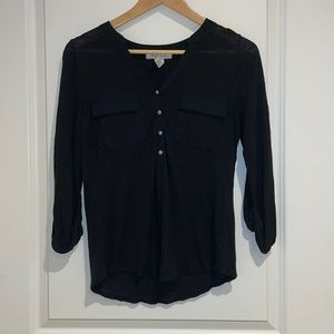 White House Black Market Black Long Sleeve Shirt